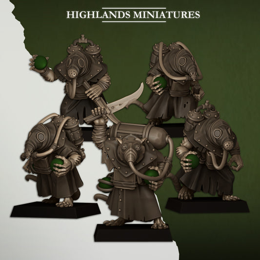 Sewer Vermin Technologies Ratmen Collection – 3D Printed Miniatures Fantasy Wargames - Highlands Miniatures