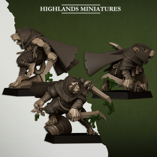 Ratmen Assassins - Ratmen Army - Sewer Vermin - Highlands Miniatures