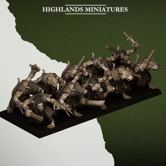 Ratmen Thugs - Ratmen Army - Sewer Vermin - Highlands Miniatures