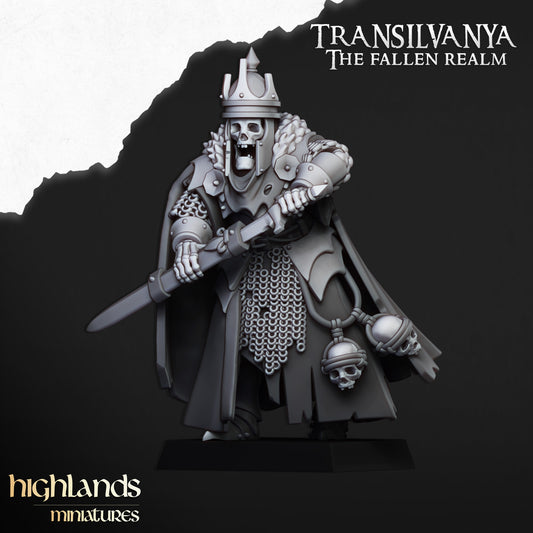 Transilvanya  Skeletal Lord on Foot - Undead Army - Highlands Miniatures