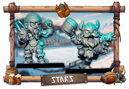 Northmen Chibis – 18 Miniatures High Quality Resin Blood Fantasy Football Bowl Team – Big Head Chibis