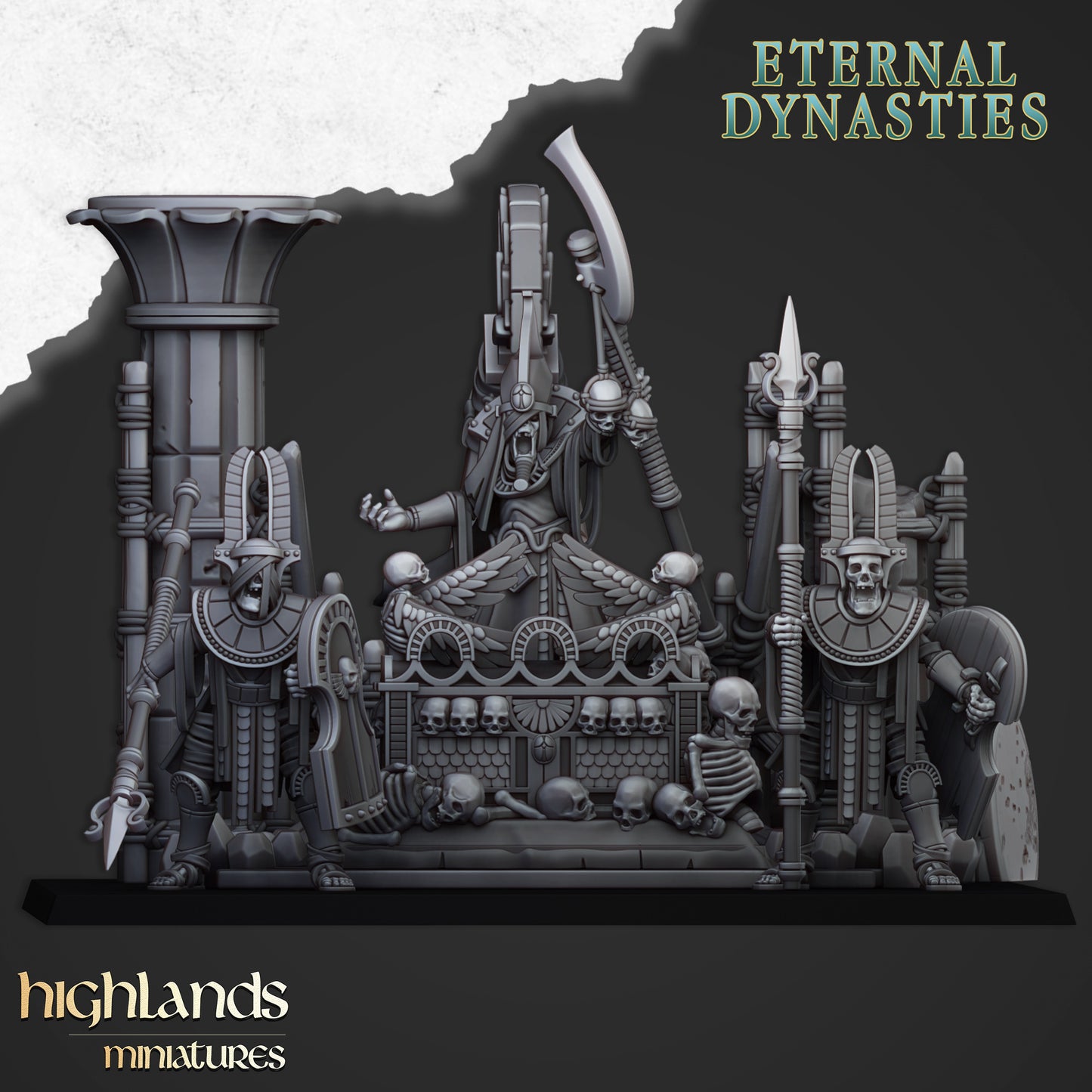 Tomb Kings Pharaoh's Funeral Ship - Eternal Dynasties - Highlands Miniatures