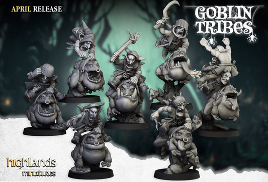 Goblin Tribes – Frog Mounted Swamp Goblin Cavalry by Highlands Miniatures | 3D Printed Resin for Fantasy Wargames
