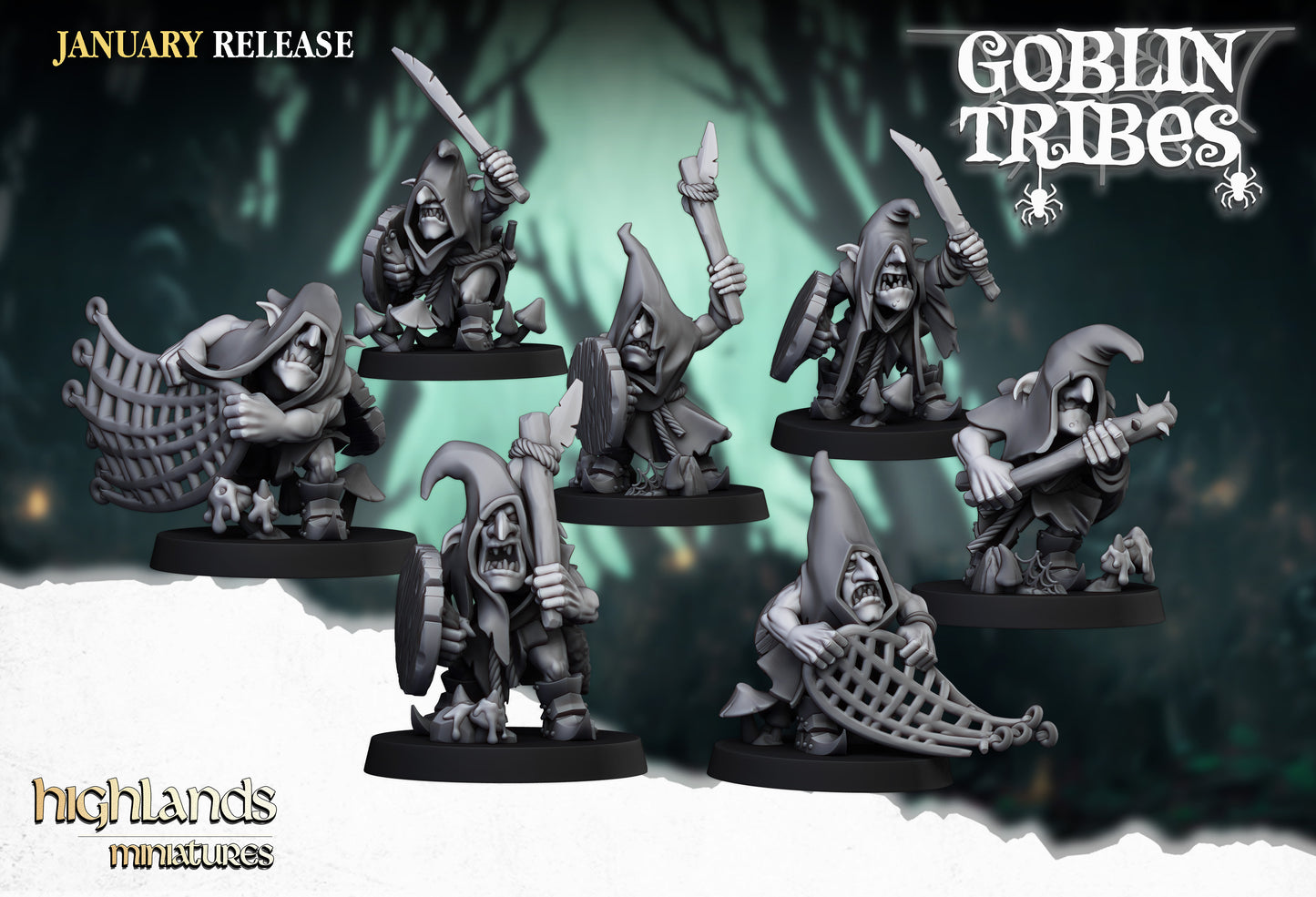 Swamp Goblin Miniature Collection – 3D Printed Fantasy Goblins for Tabletop & Skirmish Wargames - Highlands Miniatures
