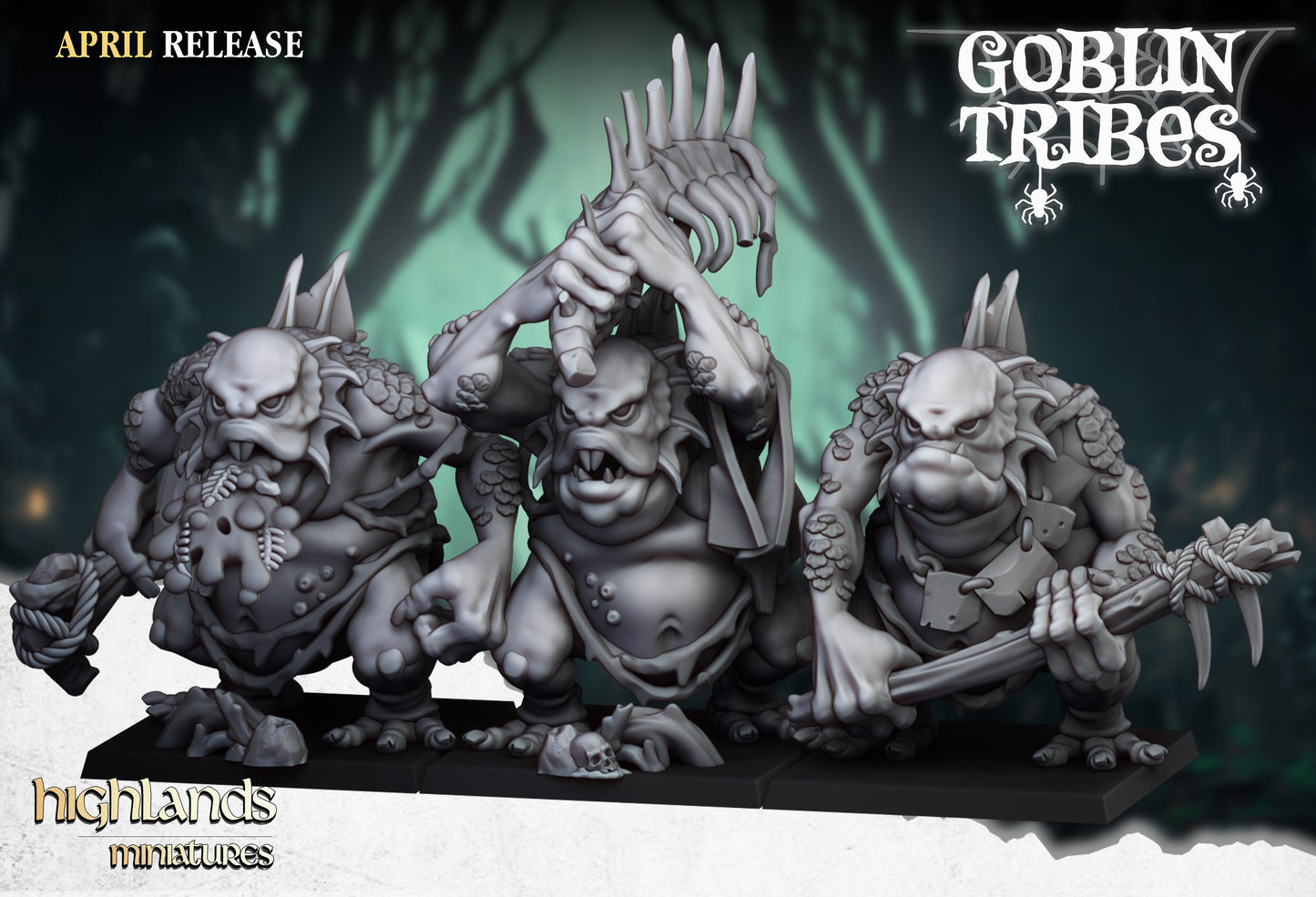 Goblin Tribes – Swamp Troll Miniatures by Highlands Miniatures | Resin Orc & Goblin Monsters for Fantasy Wargames