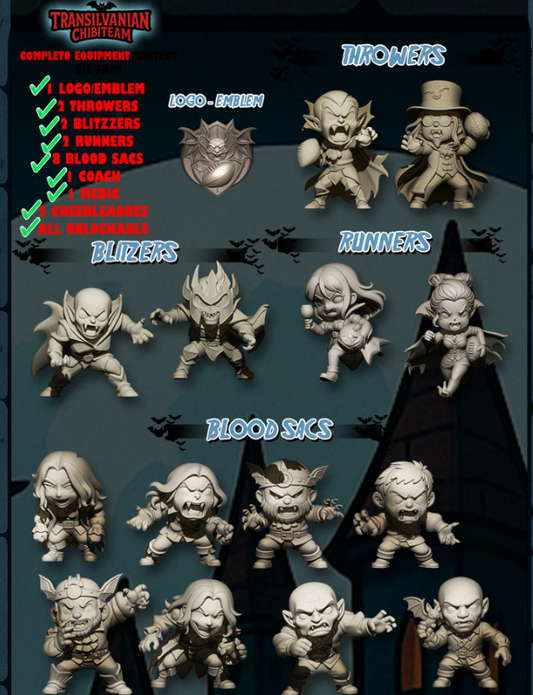 Transilvania Chibi Vampire –  Fantasy Football Miniature game Team - Big Head Chibi
