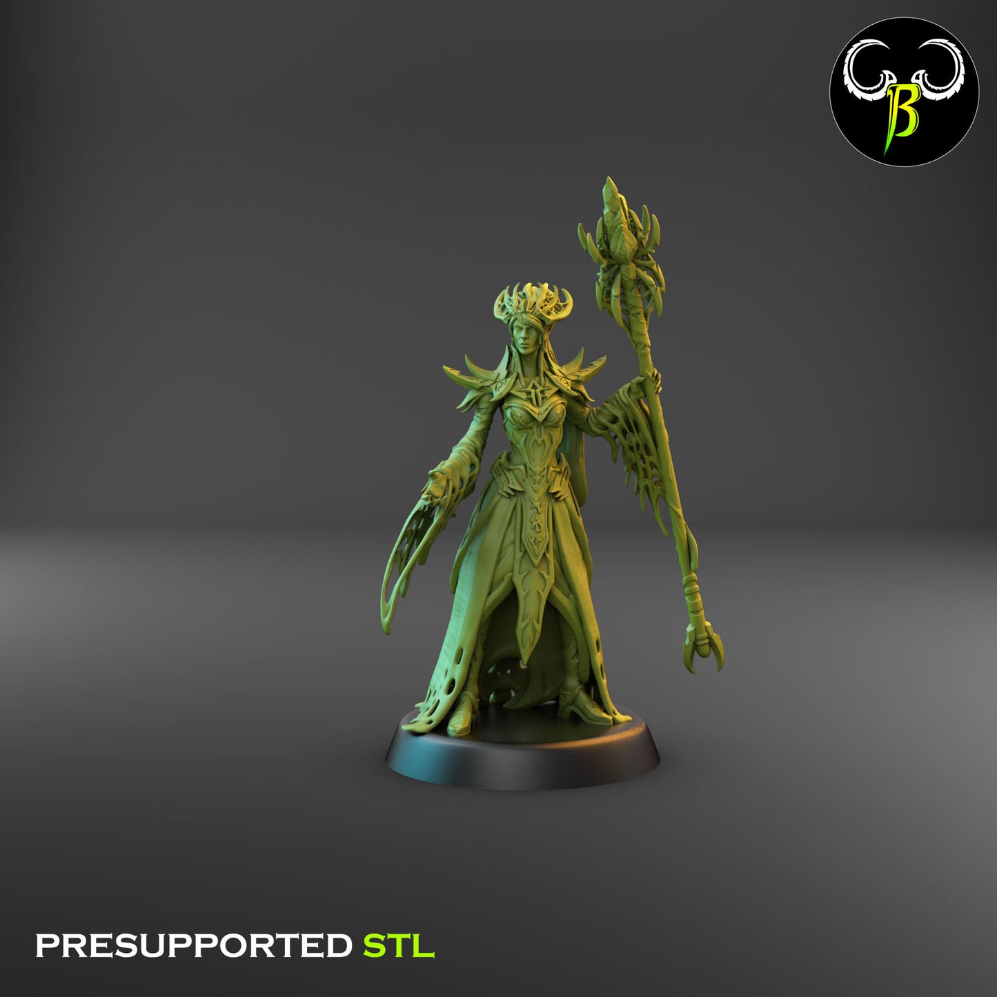 Silk Enchanteress - Cult of the EIGHT - Dark Elves army - Clay Beast Creations - TheMajorLab