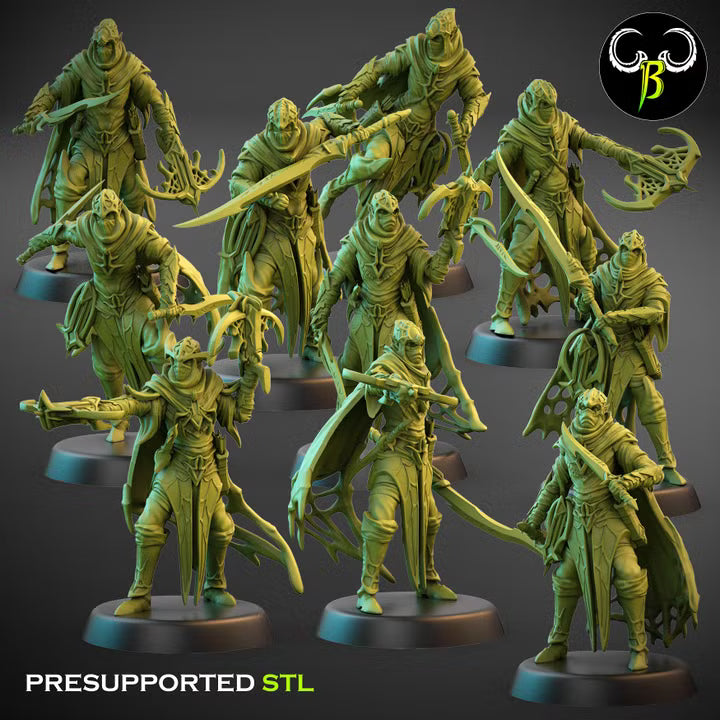 Silk Hunter Squad - ClayBeastCreation, Cult of the Eight dark elf miniatures