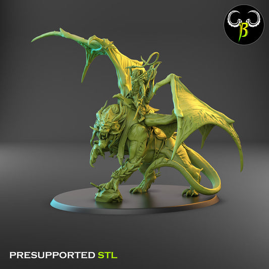 Slavemaster on Black Fury - Cult of the EIGHT - Dark Elves army - Clay Beast Creations - TheMajorLab