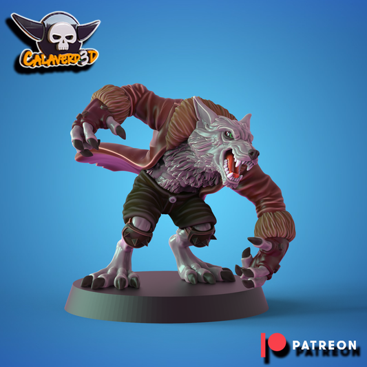 Warewolf Star Player! High Quality Miniature Fantasy Football Calaverd3D Undead Team