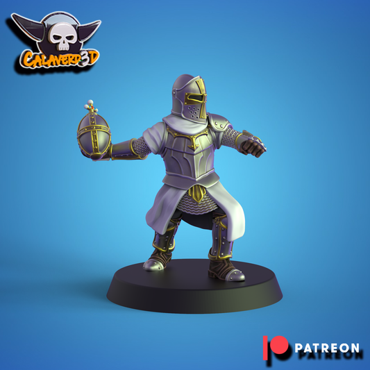 Knights of the Holy Grail - Bretons Team for Fantasy Football Miniature Tabletop Game - Calavered3D - TheMajorLab