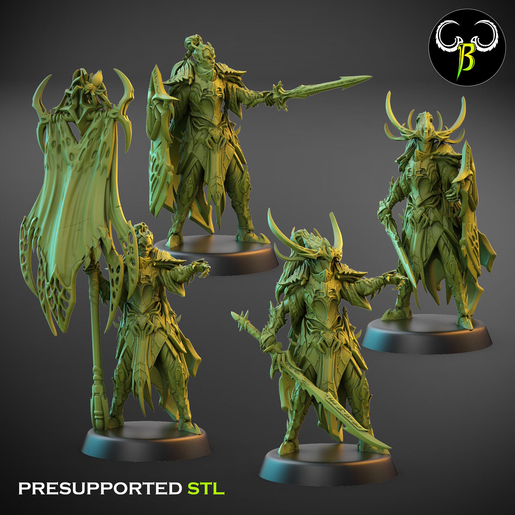 Venom Lords Hero Pack - Cult of the EIGHT - Dark Elves army - Clay Beast Creations - TheMajorLab