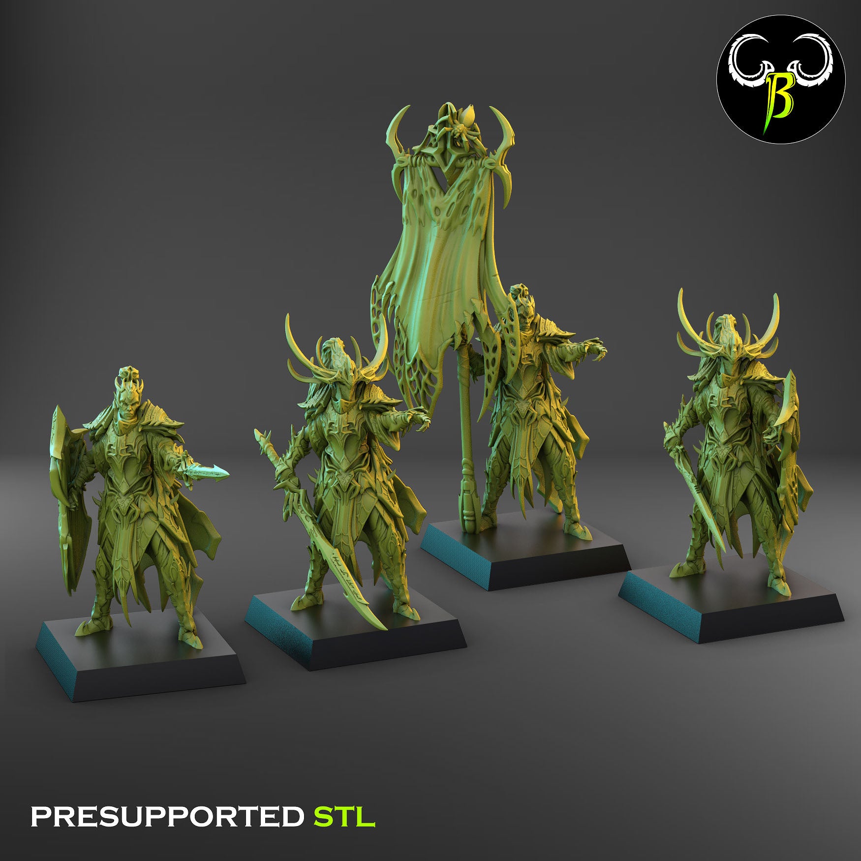 Venom Lords Hero Pack - Cult of the EIGHT - Dark Elves army - Clay Beast Creations - TheMajorLab