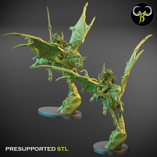 Vile Pegasus Squad - ClayBeastCreation, Cult of the Eight dark elf miniatures
