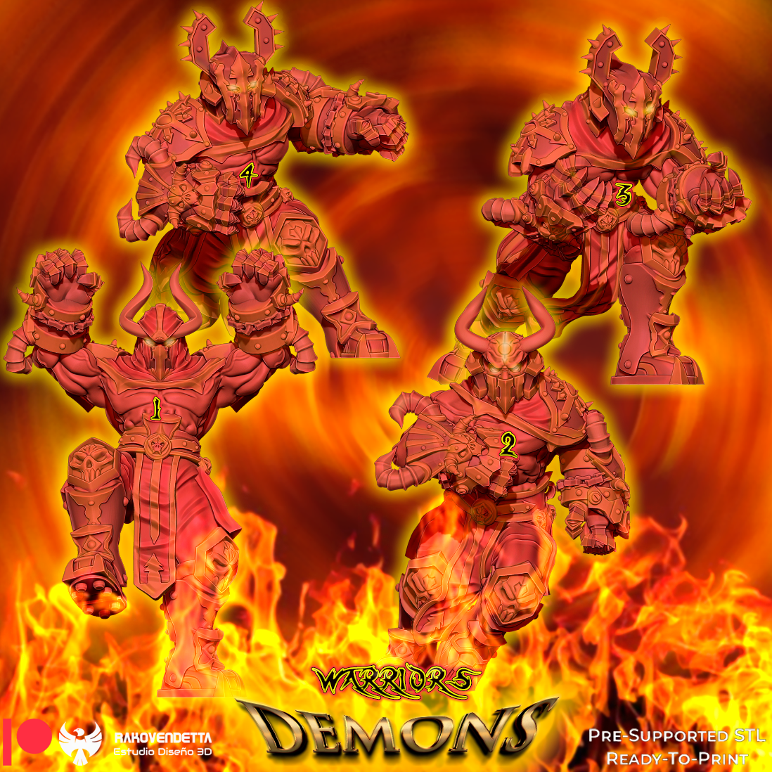 Demons Chaos Born Team for Fantasy Football Miniature Tabletop Game Rakovendetta