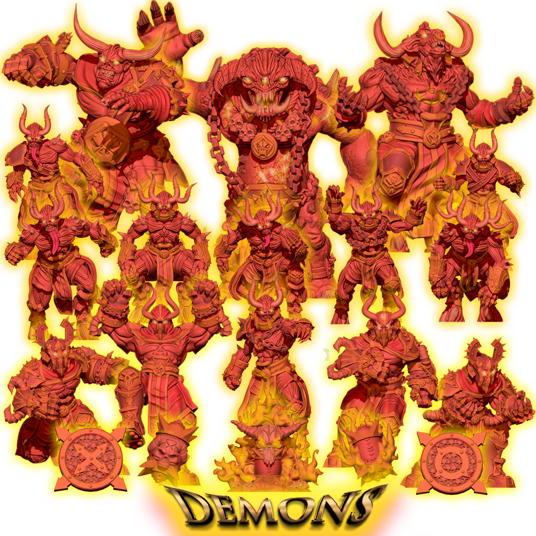 Demons Chaos Born Team for Fantasy Football Miniature Tabletop Game Rakovendetta