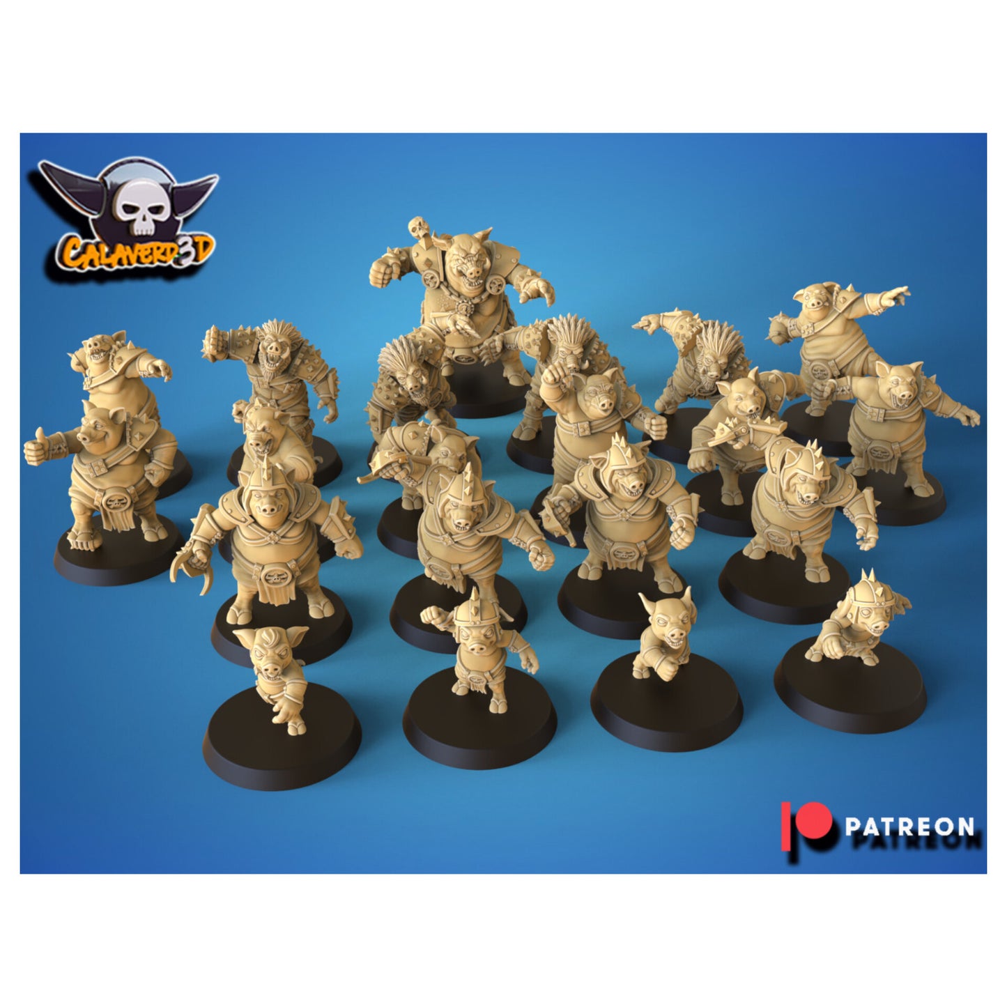 Porkos  - Orc Team for Fantasy Football Miniature Tabletop Game - Calaverd3D