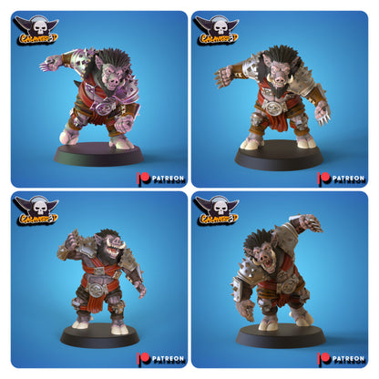 Porkos  - Orc Team for Fantasy Football Miniature Tabletop Game - Calaverd3D
