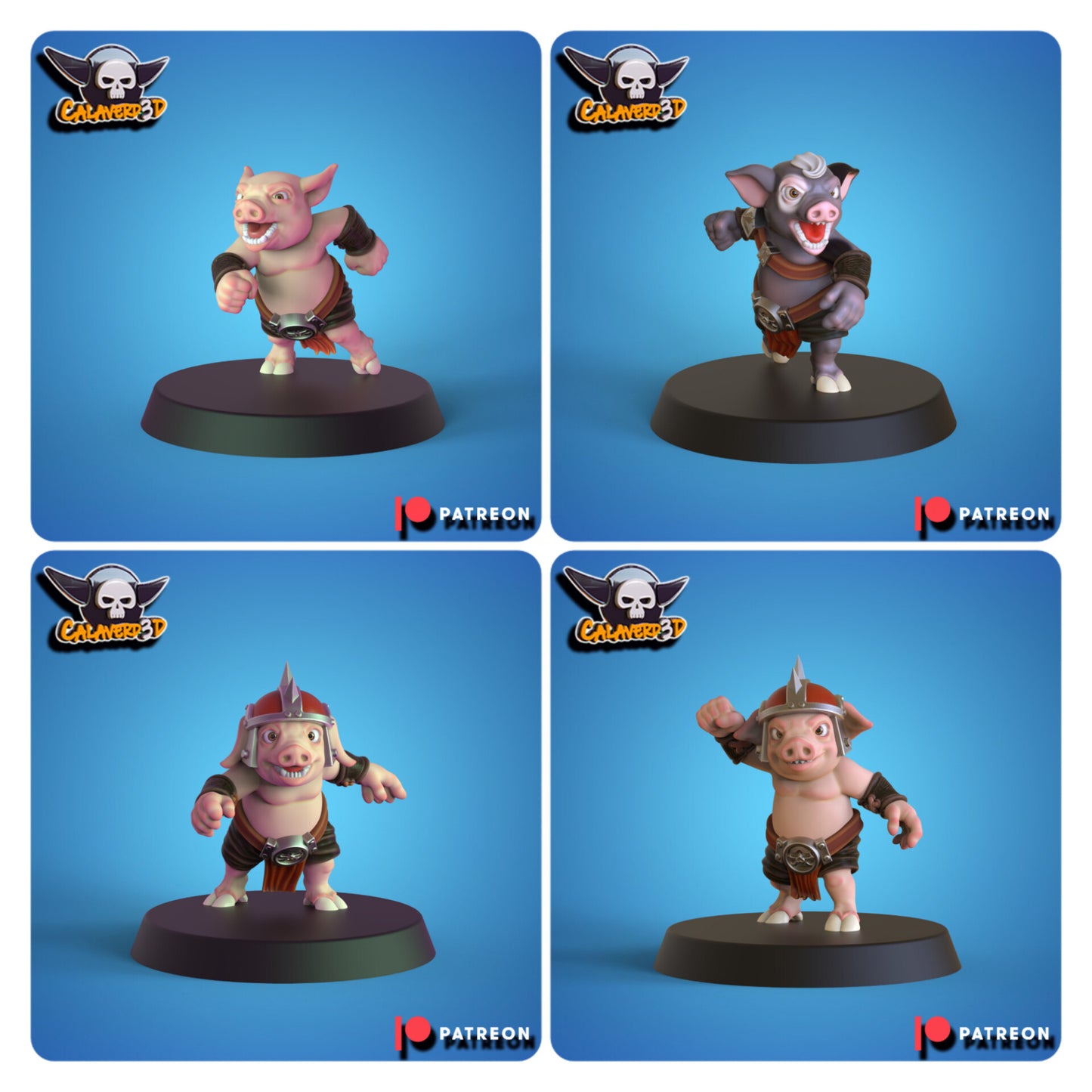 Porkos  - Orc Team for Fantasy Football Miniature Tabletop Game - Calaverd3D