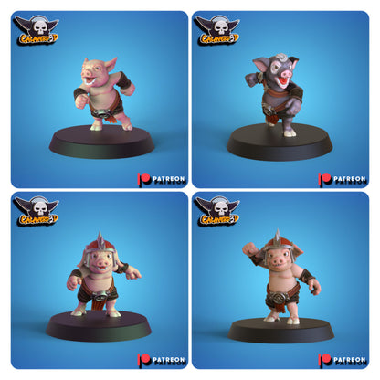 Porkos  - Orc Team for Fantasy Football Miniature Tabletop Game - Calaverd3D