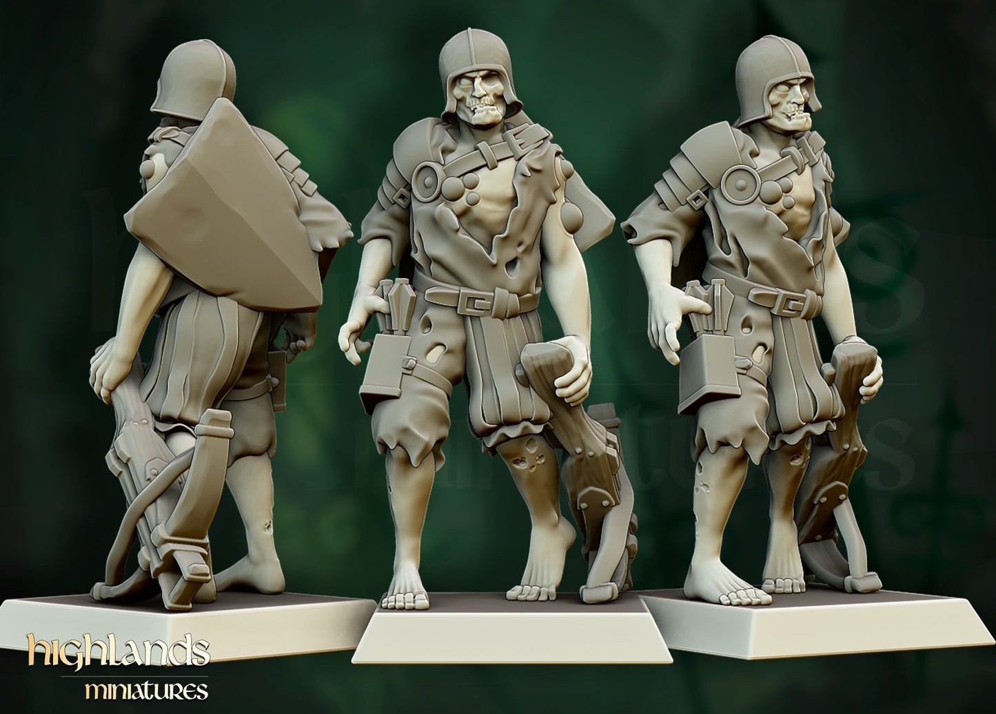 Zombie Warriors – Vampire Undead Army by Highlands Miniatures | Resin Undead Miniatures for Fantasy Wargames
