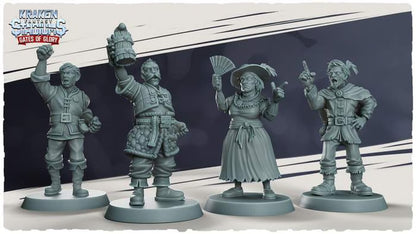 Kraken Stadium Gates of Glory Stand Human Fans - High Quality Miniatures for Fantasy Football Tabletop - Kraken 3D Studios