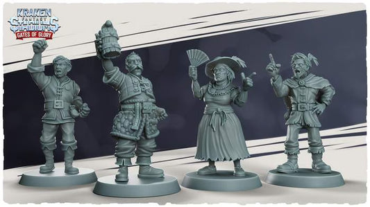 Kraken Stadium Gates of Glory Stand Human Fans - High Quality Miniatures for Fantasy Football Tabletop - Kraken 3D Studios