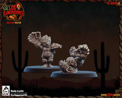 Los Lunchadores Halfling  Team - 14 High-Quality 3D Print Miniatures | Blood Fantasy Football Bowl | Ugni Miniatures