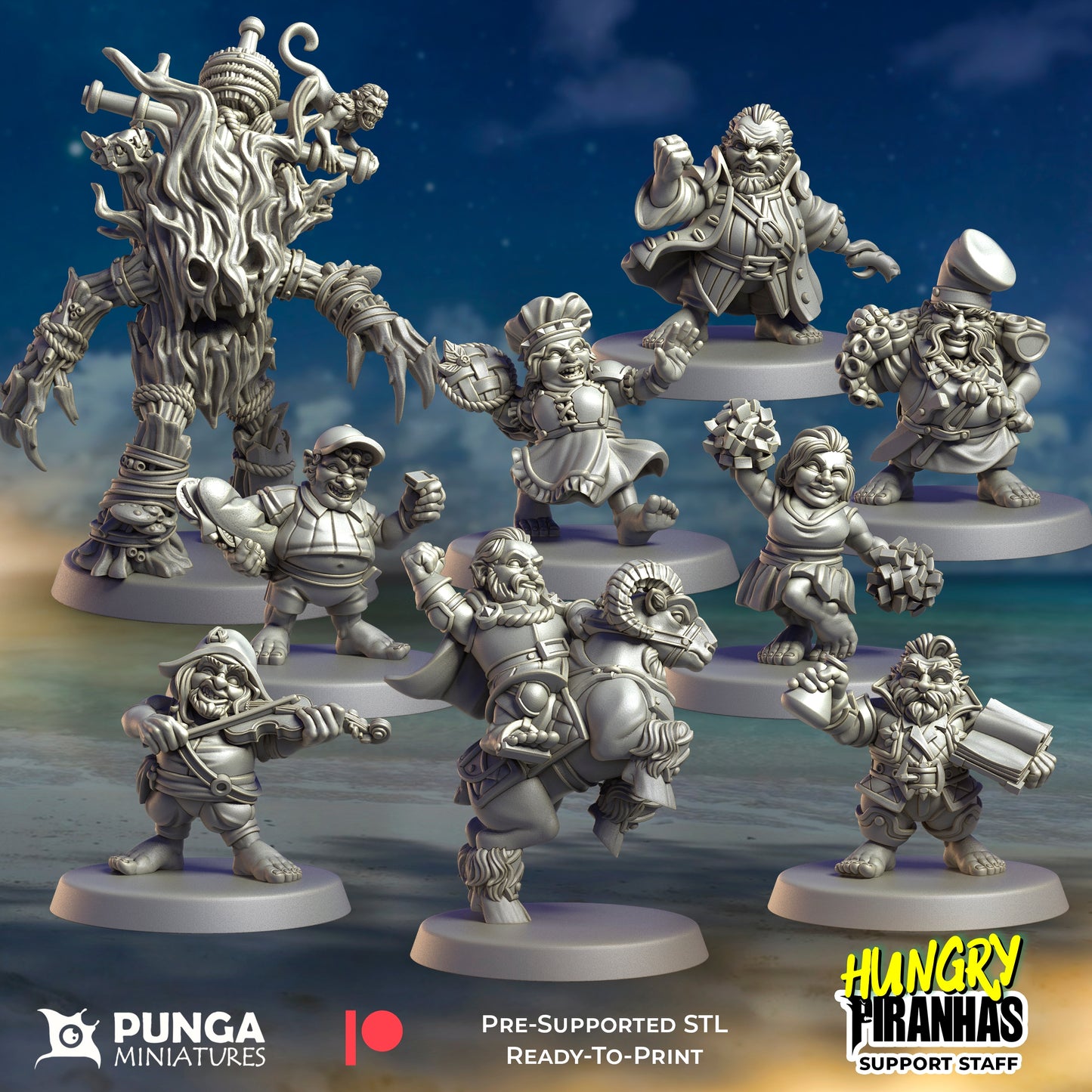 Hungry Piranha Halfling Team for Fantasy Football Miniature Tabletop Game Punga Miniatures