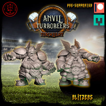 Anvil Turbobeers Dwarf Team for Fantasy Football Miniature Game Tabletop Torchlight Models