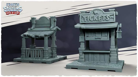 Kraken Stadium Gates of Glory Booths for Fantasy Football Tabletop Miniature Game - Kraken 3D Studios
