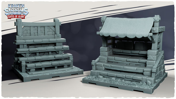 Kraken Stadium Gates of Glory New Bleachers for Fantasy Football Tabletop Miniature Game - Kraken 3D Studios