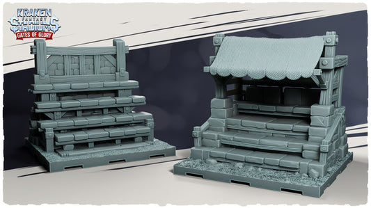Kraken Stadium Gates of Glory New Bleachers for Fantasy Football Tabletop Miniature Game - Kraken 3D Studios
