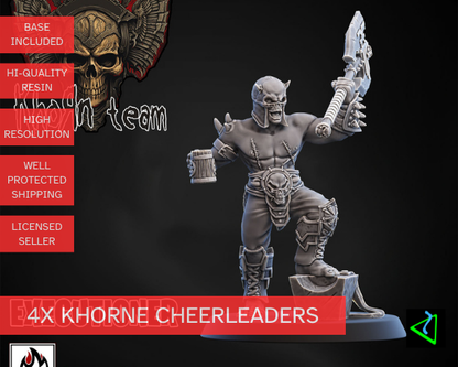 4x Chaos Khorne Cheerleaders Fantasy Football UGNI Miniatures