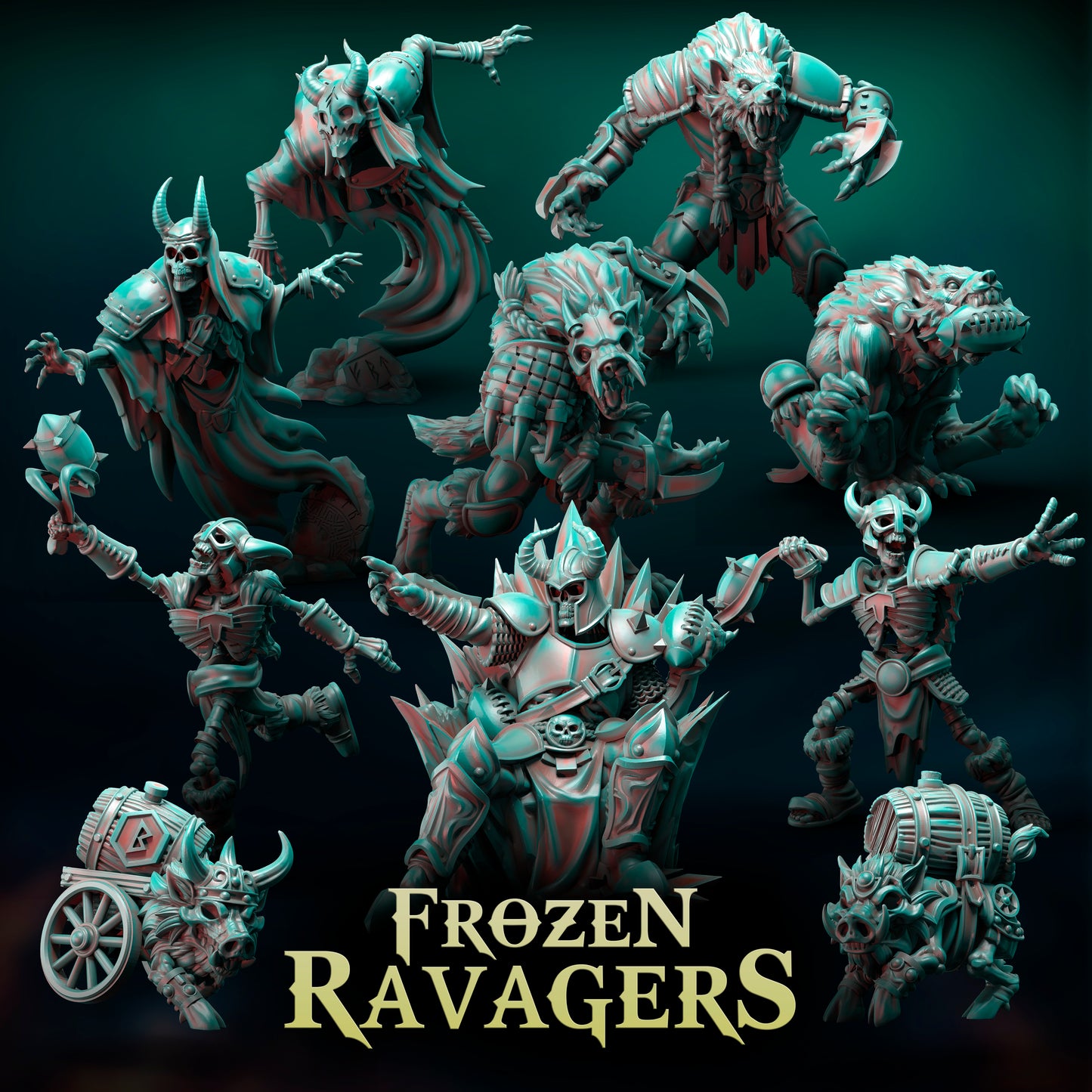 Frozen Ravagers Undead Necromantic Horror Norseman Team Fantasy Football Punga Miniatures