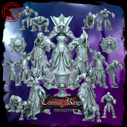 Crimson Kings Vampire Team - 17 High-Quality 3D Print Miniatures | Blood Fantasy Football Bowl | Torchlight Models