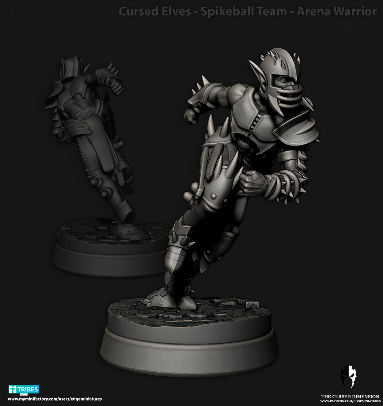 Spikeball Team Cursed Elves Dark Elves for Fantasy Football Miniature Tabletop Game Edge Miniatures