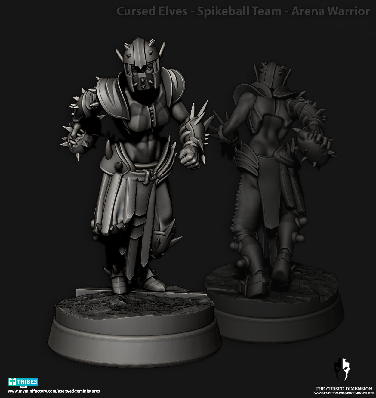 Spikeball Team Cursed Elves Dark Elves for Fantasy Football Miniature Tabletop Game Edge Miniatures