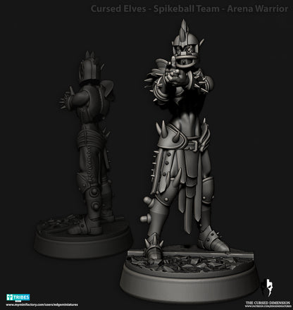 Spikeball Team Cursed Elves Dark Elves for Fantasy Football Miniature Tabletop Game Edge Miniatures