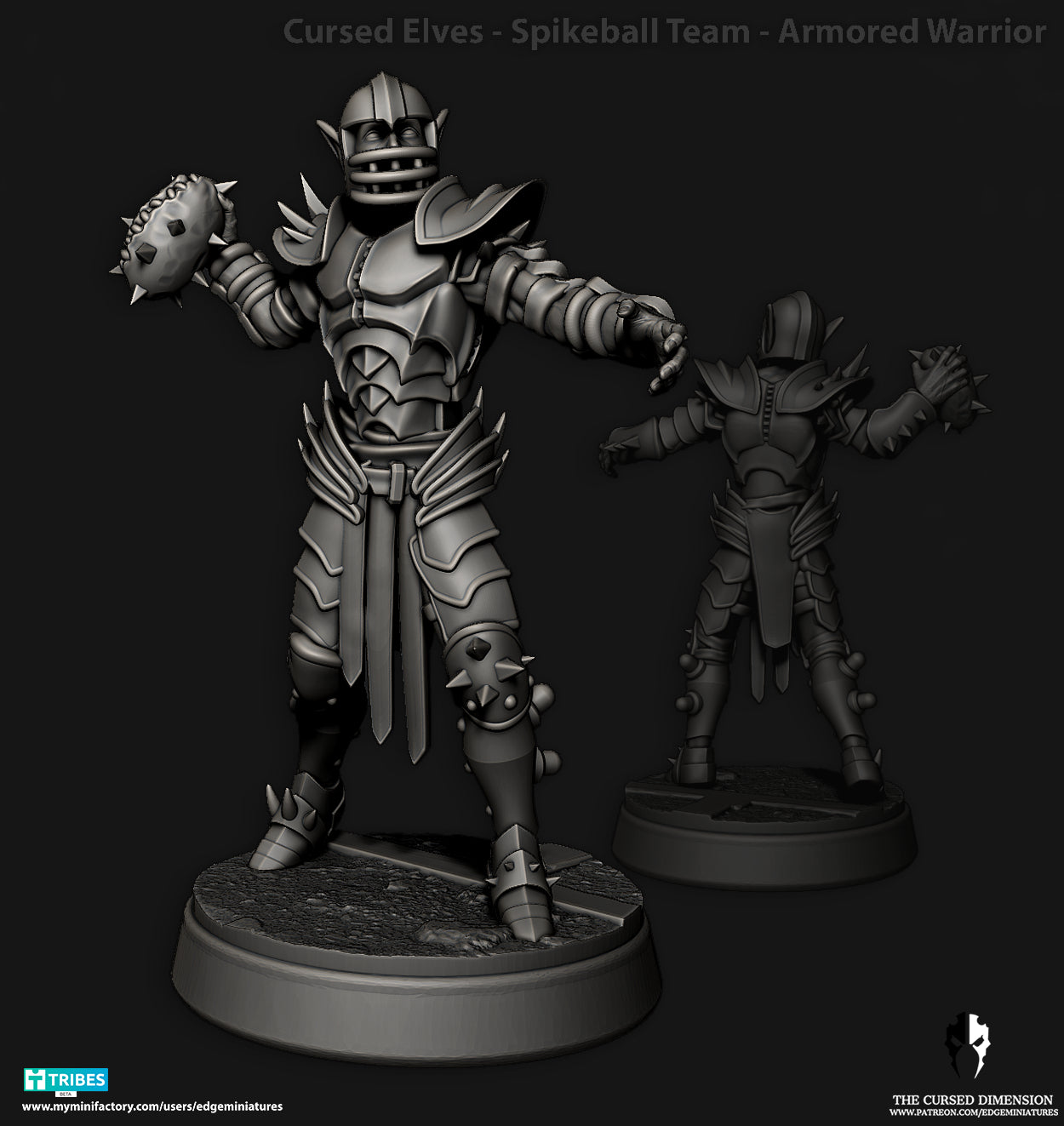 Spikeball Team Cursed Elves Dark Elves for Fantasy Football Miniature Tabletop Game Edge Miniatures