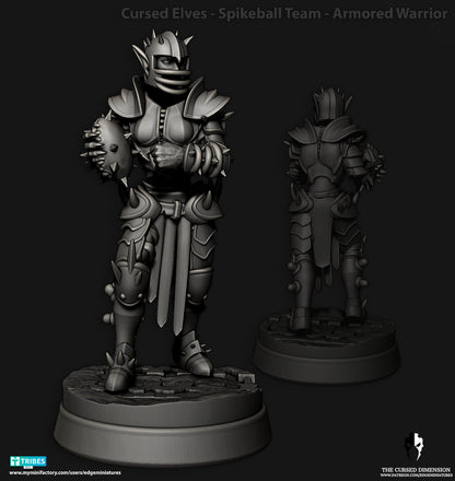 Spikeball Team Cursed Elves Dark Elves for Fantasy Football Miniature Tabletop Game Edge Miniatures