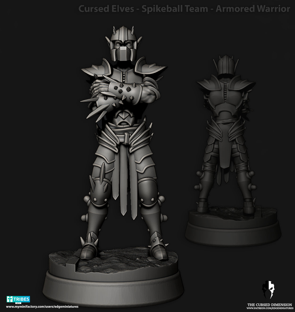 Spikeball Team Cursed Elves Dark Elves for Fantasy Football Miniature Tabletop Game Edge Miniatures