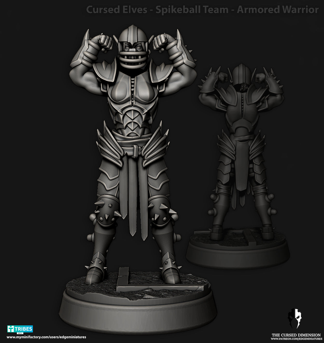 Spikeball Team Cursed Elves Dark Elves for Fantasy Football Miniature Tabletop Game Edge Miniatures