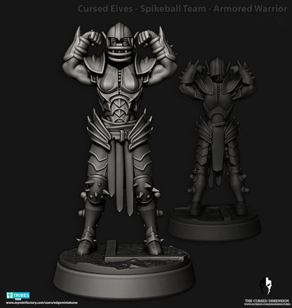 Spikeball Team Cursed Elves Dark Elves for Fantasy Football Miniature Tabletop Game Edge Miniatures