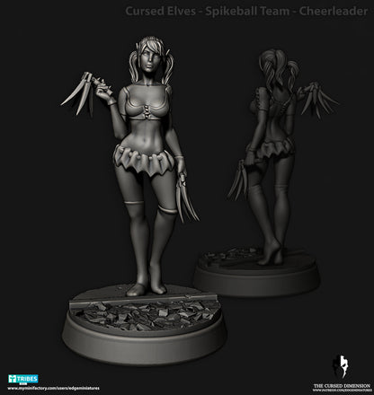 Spikeball Team Cursed Elves Dark Elves for Fantasy Football Miniature Tabletop Game Edge Miniatures