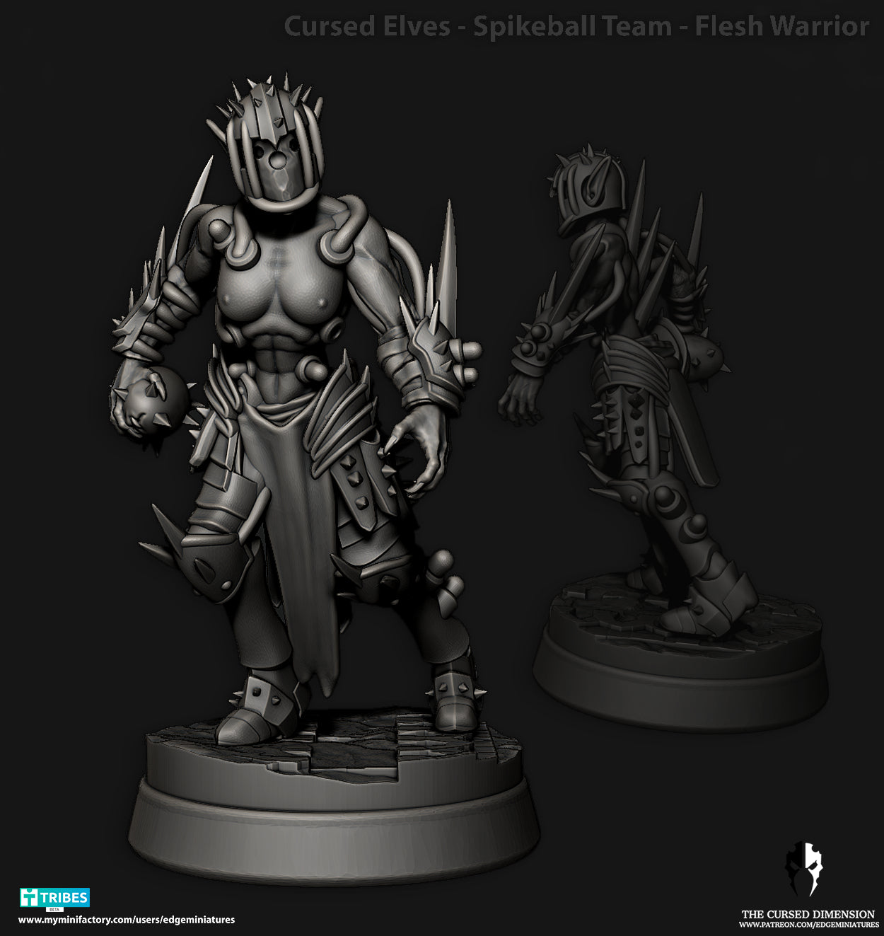 Spikeball Team Cursed Elves Dark Elves for Fantasy Football Miniature Tabletop Game Edge Miniatures