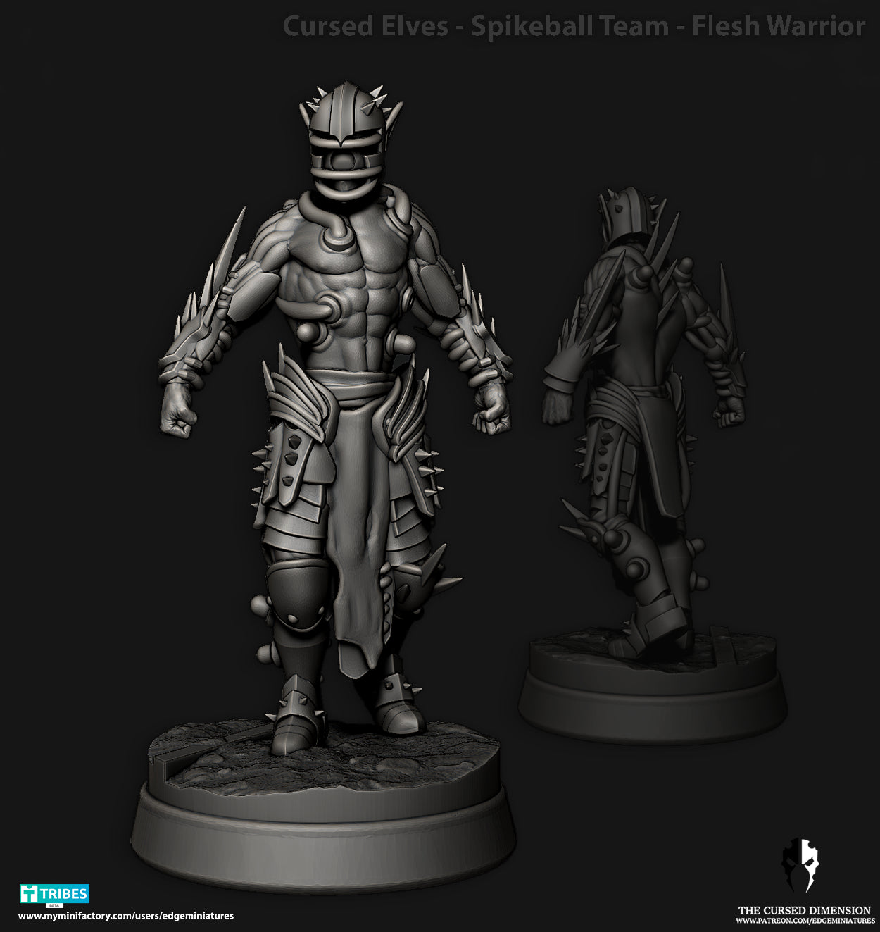 Spikeball Team Cursed Elves Dark Elves for Fantasy Football Miniature Tabletop Game Edge Miniatures