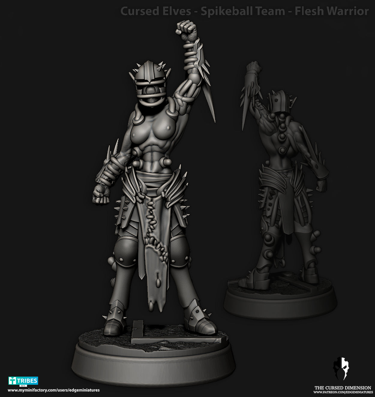 Spikeball Team Cursed Elves Dark Elves for Fantasy Football Miniature Tabletop Game Edge Miniatures