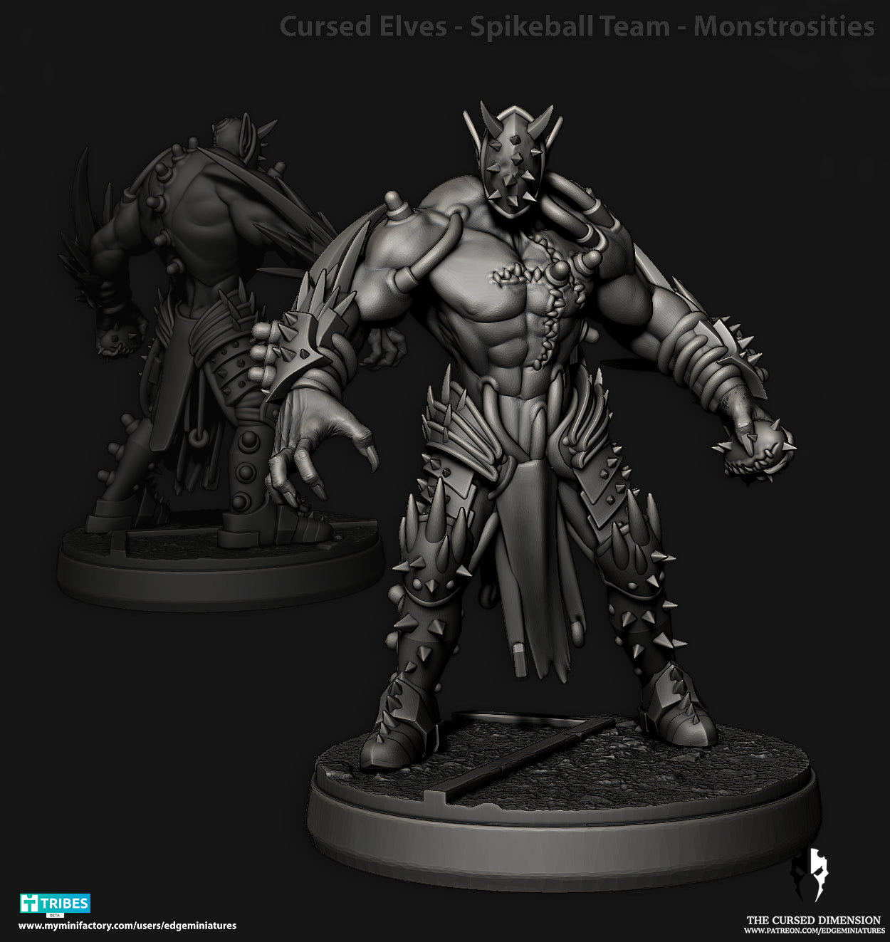 Spikeball Team Cursed Elves Dark Elves for Fantasy Football Miniature Tabletop Game Edge Miniatures