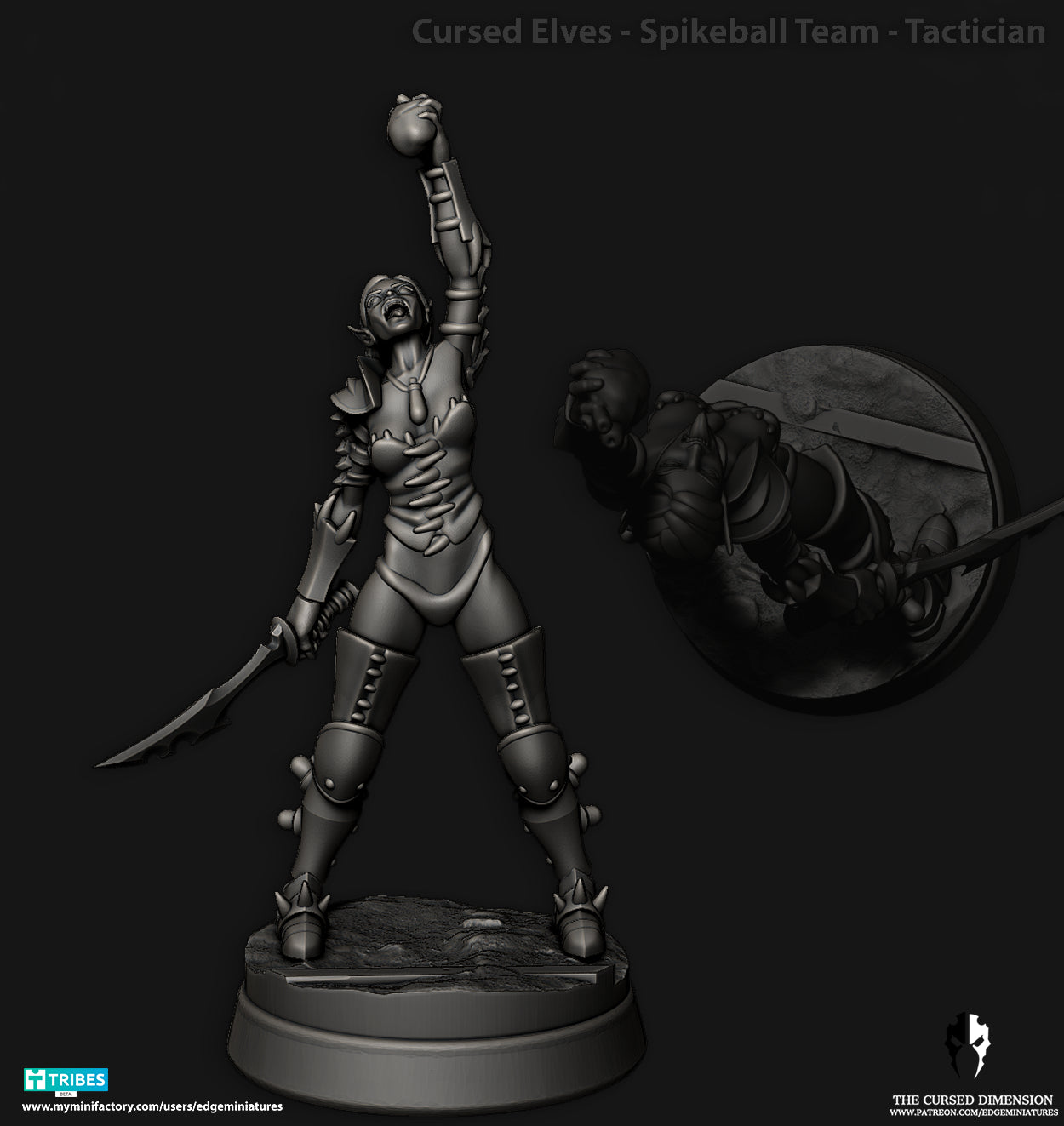 Spikeball Team Cursed Elves Dark Elves for Fantasy Football Miniature Tabletop Game Edge Miniatures